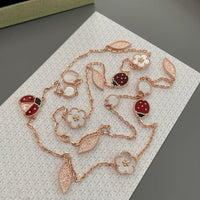 [
Bluetears-Jewels]LUCKY SPRING 15 MOTIFS ROSE GOLD NECKLACE