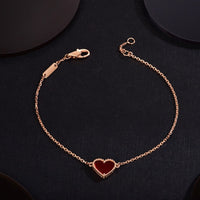 [
Bluetears-Jewels]HEART CARNELIAN PINK GOLD BRACELET