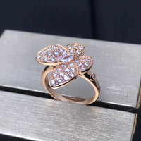 [
Bluetears-Jewels]BUTTERFLY PINK GOLD DIAMOND RING