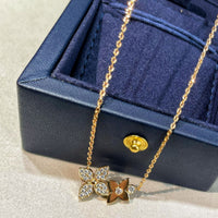 [
Bluetears-Jewels]STAR BLOSSOM NECKLACE PINK GOLD DIAMONDS