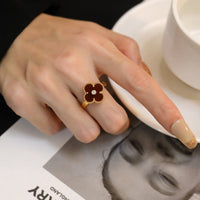 [
Bluetears-Jewels]CLOVER CARNELIAN RING ROSE GOLD DIAMOND