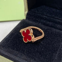 [Blue Jewels]CLOVER RIVERSIBLE RING AUS ROSA GOLD 