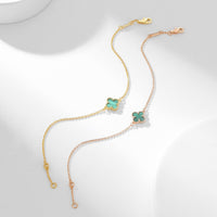 [ブルージュエルズ]クローバーブレスレット マラカイト 1モチーフ