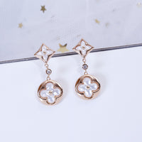 [
Bluetears-Jewels]STAR AND SUN PINK GOLD MOP DROP EARRINGS