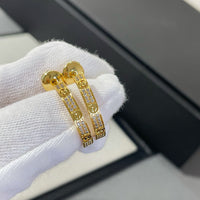[Blue Jewels]LOVE DIAMOND GOLD HOOP EARRINGS
