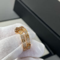 [Blue Jewels]LOVE DIAMOND PINK GOLD HOOP EARRINGS