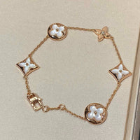 [Blue Jewels]STAR AND SUN 5 MOTIF MOP PINK GOLD BRACELET