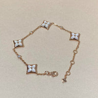[Blue Jewels]STAR 4 MOTIF MOP DIAMOND PINK GOLD BRACELET
