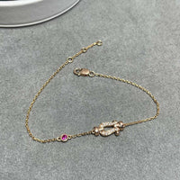 [
Bluetears-Jewels]FORCE 10 DIAMOND CHAIN LINK PINK GOLD BRACELET