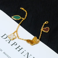 [
Bluetears-Jewels]LUCKY SPRING 5 MOTIF GOLD BRACELET
