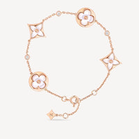 [Blue Jewels]STAR AND SUN 4 MOTIF WHITE MOP PINK GOLD BRACELET