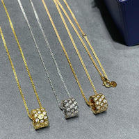[
Bluetears-Jewels]BEE LOVE DIAMOND PAVED 3 ROW NECKLACE