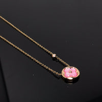 [
Bluetears-Jewels]COLOR BLOSSOM PINK MOP SUN GOLD NECKLACE