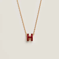 [
Bluetears-Jewels]HM CLIC RED ENAMEL GOLD NECKLACE