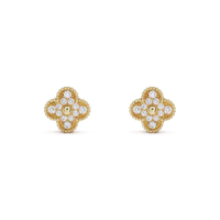 [
Bluetears-Jewels]CLOVER MEDIUM 1 MOTIFS FUll DIAMOND EARRINGS