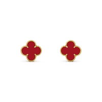 [
Bluetears-Jewels]CLOVER MINI 9.5MM CARNELIAN EARRINGS