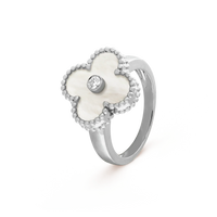 [
Bluetears-Jewels]CLOVER SILVER MOP DIAMOND RING