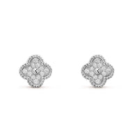 [
Bluetears-Jewels]CLOVER MINI DIAMOND STUD EARRINGS