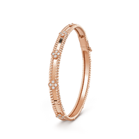 [Blue Jewels] Kleeblatt-Armband mit 4 mm Diamanten