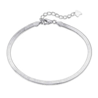 [Blue Jewels]Flat Snake Bone Chain Blade Necklace