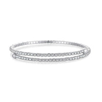 [Blue Jewels]Row of Diamonds Round Fashion Bracelet