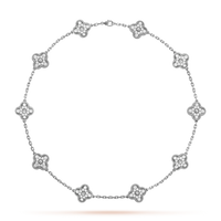 [Blue Jewels]CLOVER 10 MOTIFS DIAMOND NECKLACE