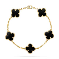 [
Bluetears-Jewels] CLOVER 5 MOTIF ONYXS BRACELET COLLECTION