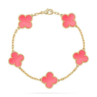 [
Bluetears-Jewels] CLOVER 5 MOTIFS  PINK MOP BRACELET COLLECTION
