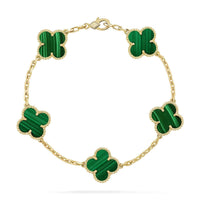 [
Bluetears-Jewels] CLOVER 5 MOTIF MALACHITE BRACELET COLLECTION
