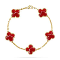 [
Bluetears-Jewels]CLOVER 5 MOTIF RED PATTERN BRACELET COLLECTION