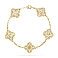 [
Bluetears-Jewels] CLOVER 5 MOTIF FULL DIAMOND BRACELET COLLECTION