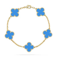 [
Bluetears-Jewels] CLOVER 5 MOTIF BLUE AGATE BRACELET COLLECTION