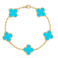 [Bluetears-Jewels] CLOVER 5 MOTIF TURQUOISE BRACELET COLLECTION