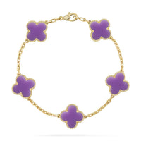 [
Bluetears-Jewels]CLOVER 5 MOTIF LIGHT PURPLE BRACELET COLLECTION