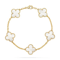 [Blue Jewels]CLOVER  5 MOTIF WHITE MOP BRACELET