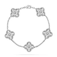 [Blue Jewels]CLOVER 5 MOTIFS  DIAMOND BRACELET SILVER