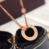 [
Bluetears-Jewels]LOVE NECKLACE 16MM 2 DIAMONDS