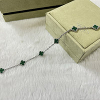 [
Bluetears-Jewels]CLOVER 6 MOTIF MALACHITE BRACELET