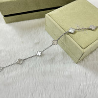 [Blue Jewels] Armband mit Kleeblattmotiv, 6-teilig, weiß, Mopp