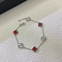 [
Bluetears-Jewels]CLOVER 6 MOTIF RED AGATE LASER BRACELET