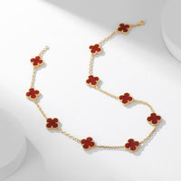 [
Bluetears-Jewels]CLOVER 10 MOTIFS CARNELIAN NECKLACE