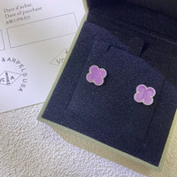 [
Bluetears-Jewels]CLOVER MINI 9.5MM  PURPLE VIOLET EARRINGS
