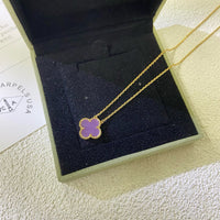 [
Bluetears-Jewels]CLOVER 15MM  PURPLE VIOLET NECKLACE