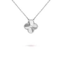 [
Bluetears-Jewels]CLOVER 15MM LASER NECKLACE SILVER