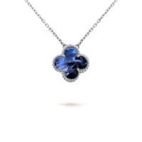 [Blue Jewels]CLOVER 15MM PIETERSITE NECKLACE SILVER