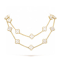 [
Bluetears-Jewels]CLOVER 20 MOTIFS WHITE MOP NECKLACE