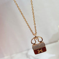 [
Bluetears-Jewels]CONSTANCE RED PEDANT PINK GOLD NECKLACE