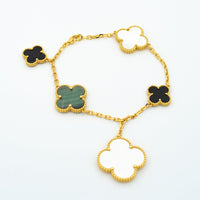 [
Bluetears-Jewels]CLOVER BRACELET 5 MOTIFS ONYX MOP