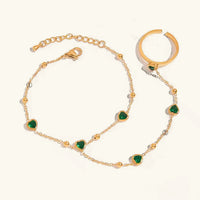 Gladys Emerald Heart Hand Chain