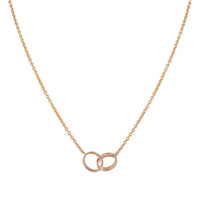 [
Bluetears-Jewels]LOVE NECKLACE DOUBLE RING PINK GOLD
